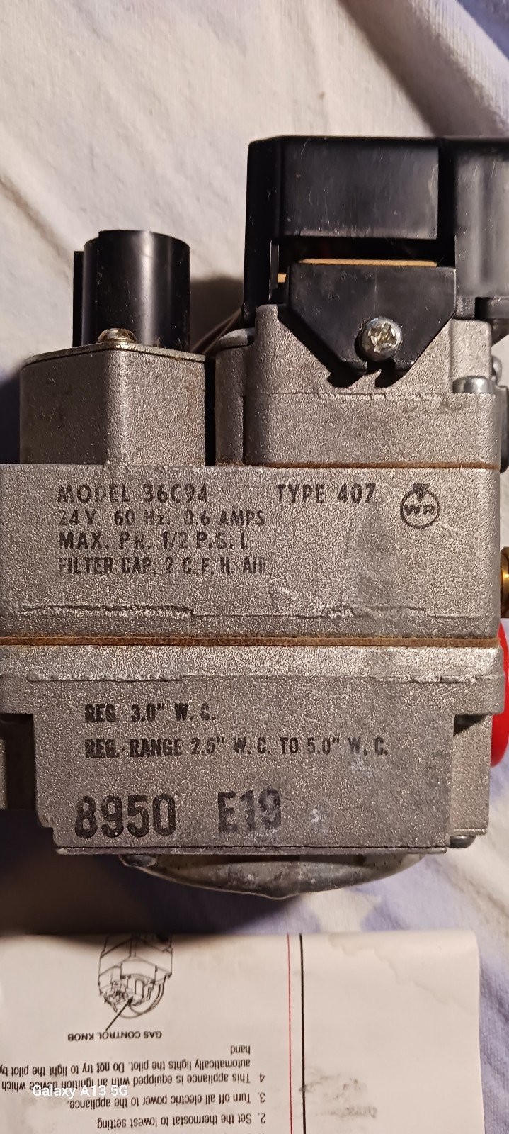 Copeland 36C94-407 Gas Control 1/2″ NPT Universal Replacement