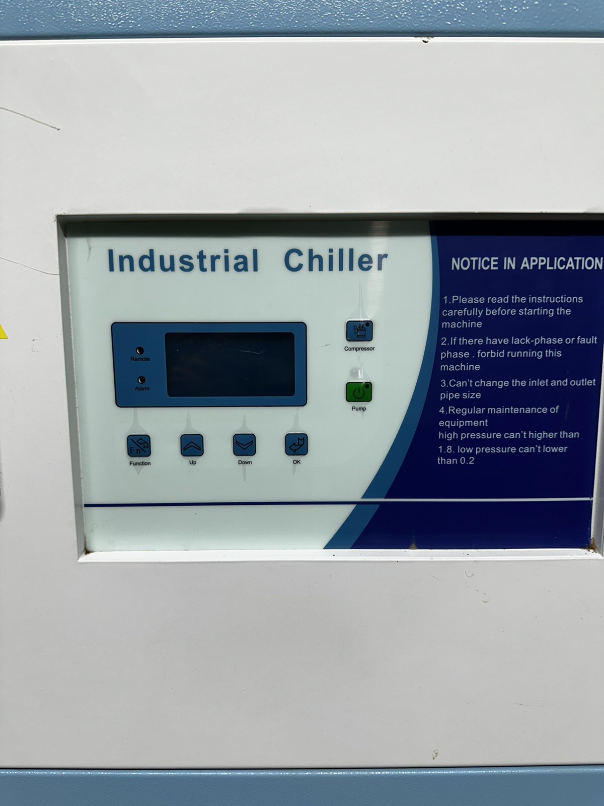 Vevor LC-05A Air cooled Water Chiller 4.51KW – 60Hz- 3PH – 220V – Unused
