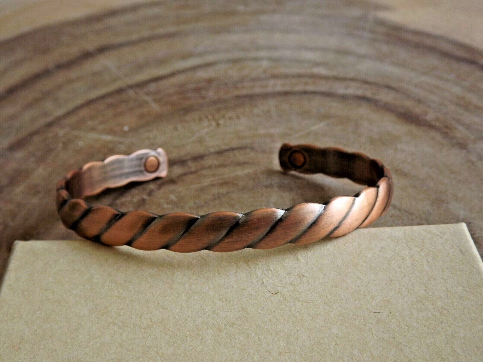 Oxidized Pure Copper Magnetic Bracelet Arthritis Energy Adjustable Cuff – Twist