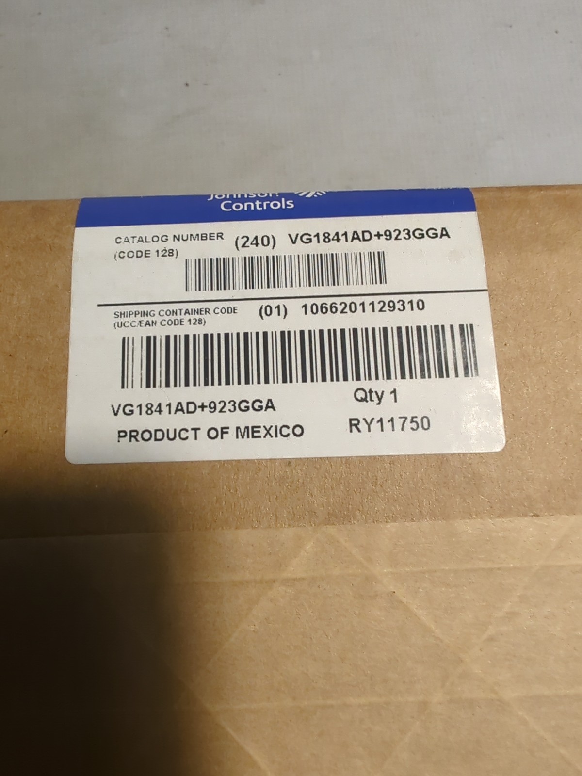 Johnson Controls VG1841AD+923GGA Valve Assembly 1/2 Inch NPT 3-Way Brass Valve w