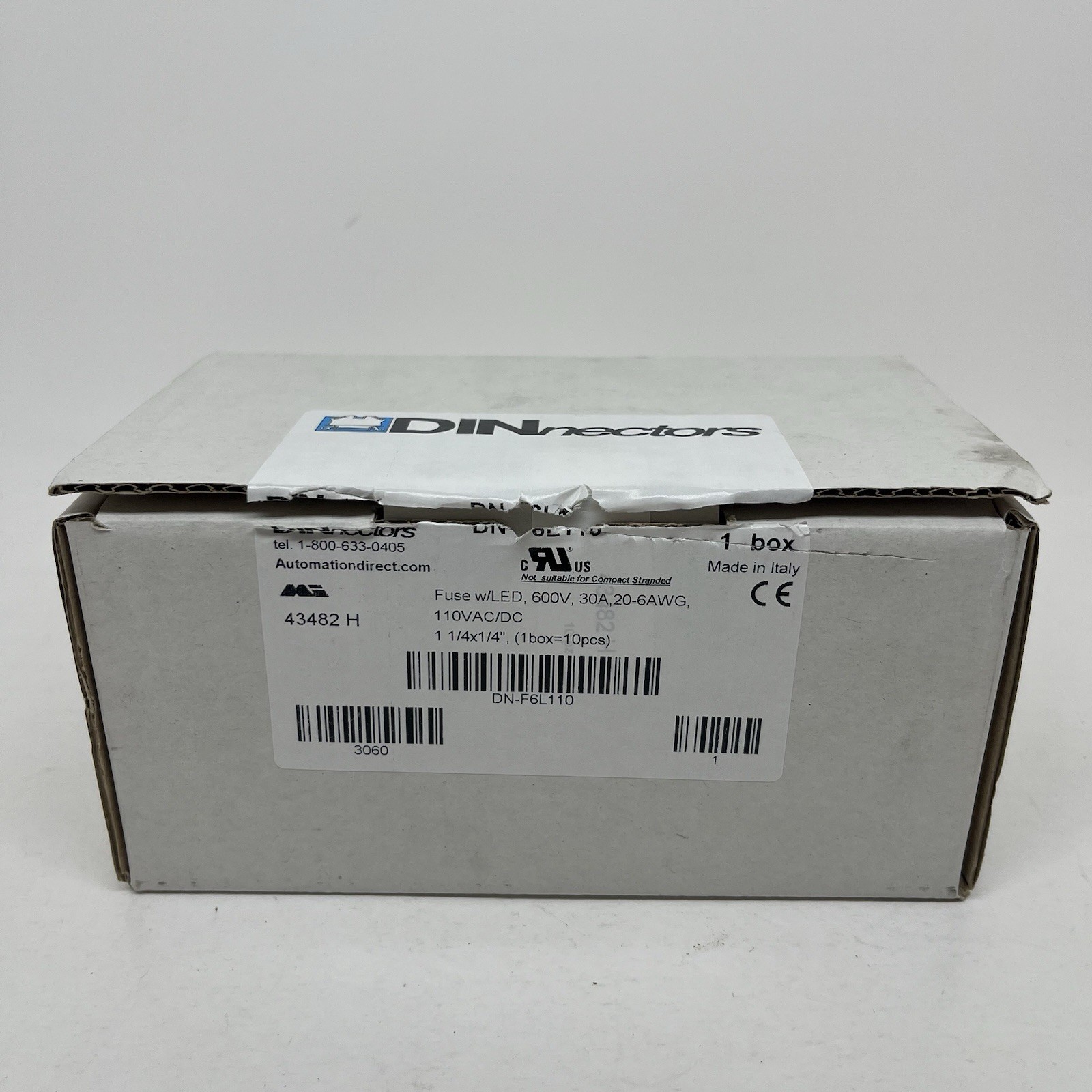 AUTOMATION DIRECT DN-F6L110 600V 30A (PKG OF 10) DINnectors