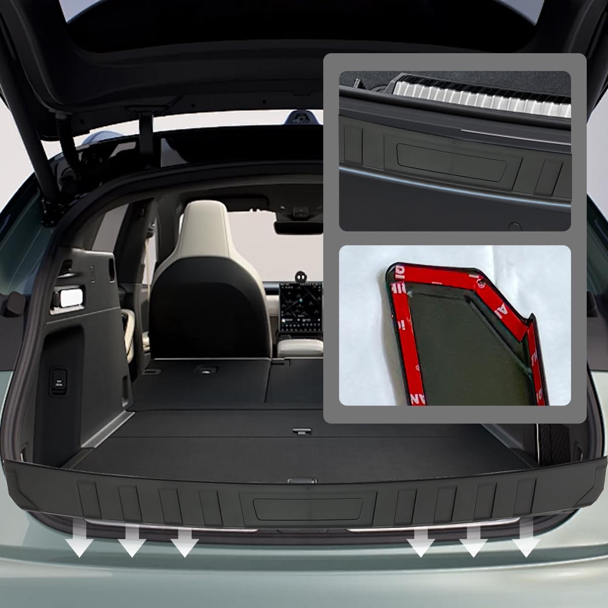 Rear Bumper Protector Guard Scratch Resistant Trunk Door Trim Cover Accessory