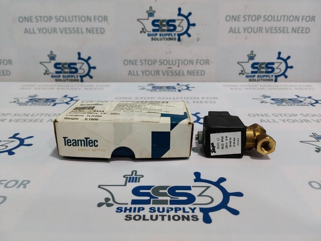 TeamTec 8454 Solenoid Valve 1/8″ 220V Rapa BV01 L2 M13 IP54