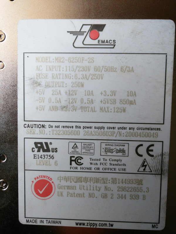 1pc Used Zippy MR2-6250F-2S Module Power Supply