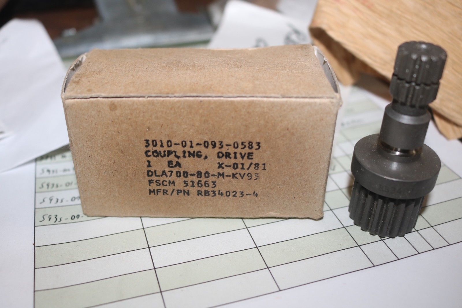 NOS drive coupling Crane Lear Romec PN RB34023-4 3010-01-093-0583 LM2500 turbine