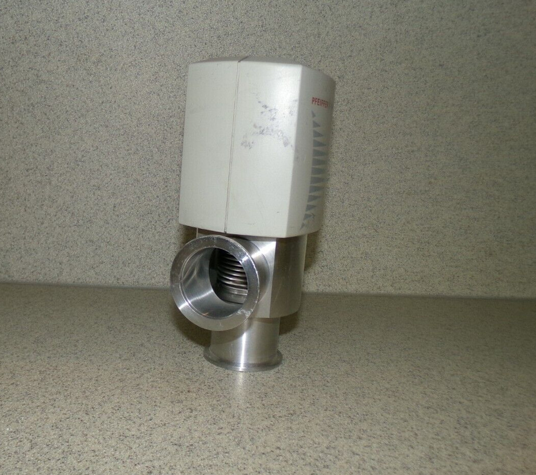 Pfeiffer EV 040 PA Electro Pneumatic Angle Vacuum Valve Stainless Steel