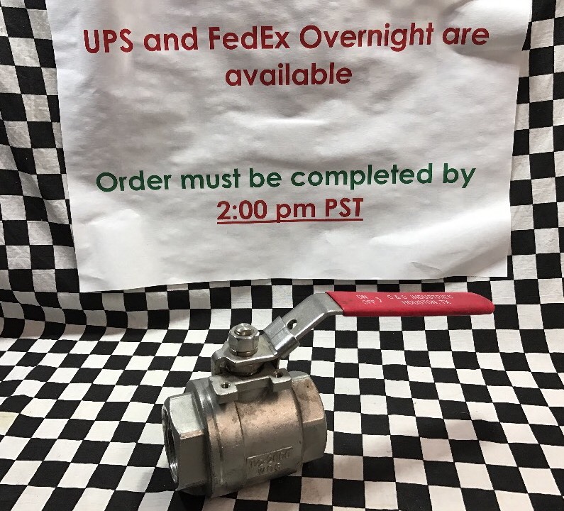C&C INDUSTRIES BALL VALVE 1-1/2″ FNPT, CF8M, 1-1/2-2000 WOG, SHIPSAMEDAY