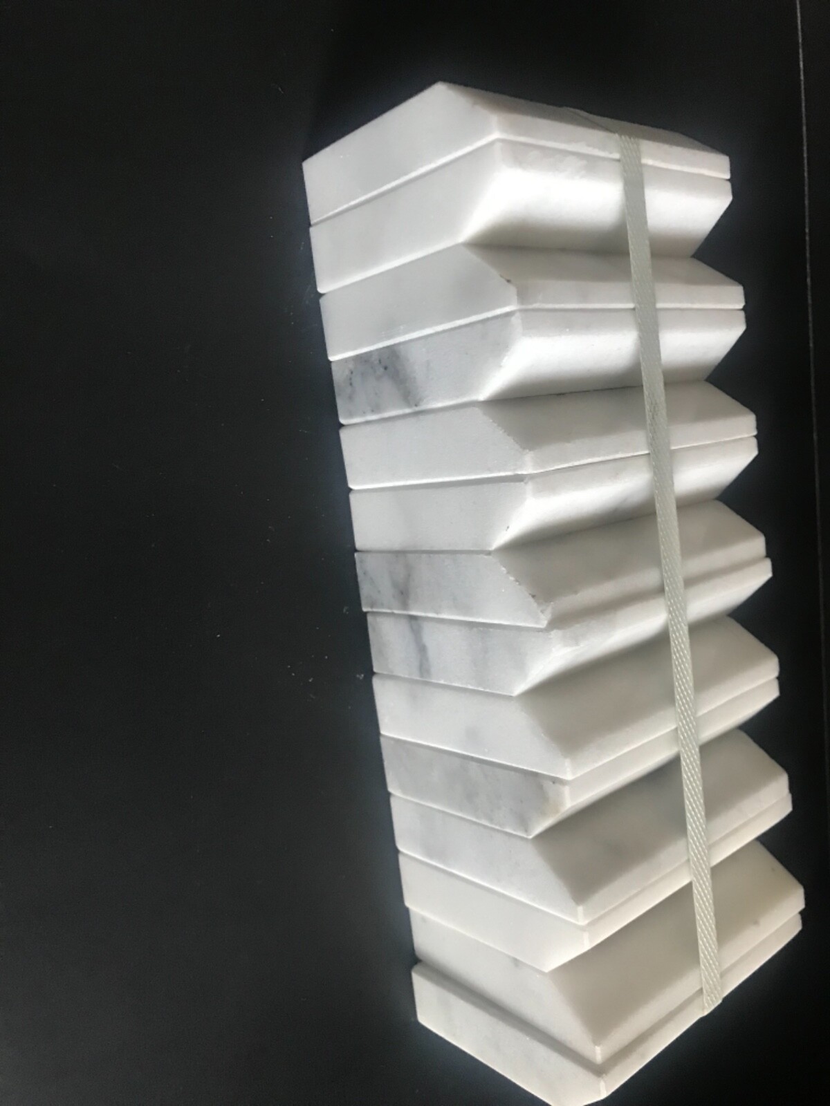 28 Count – 4X3x1 Marble Bases with Slant Trophy Bases Countersunk White See Pic