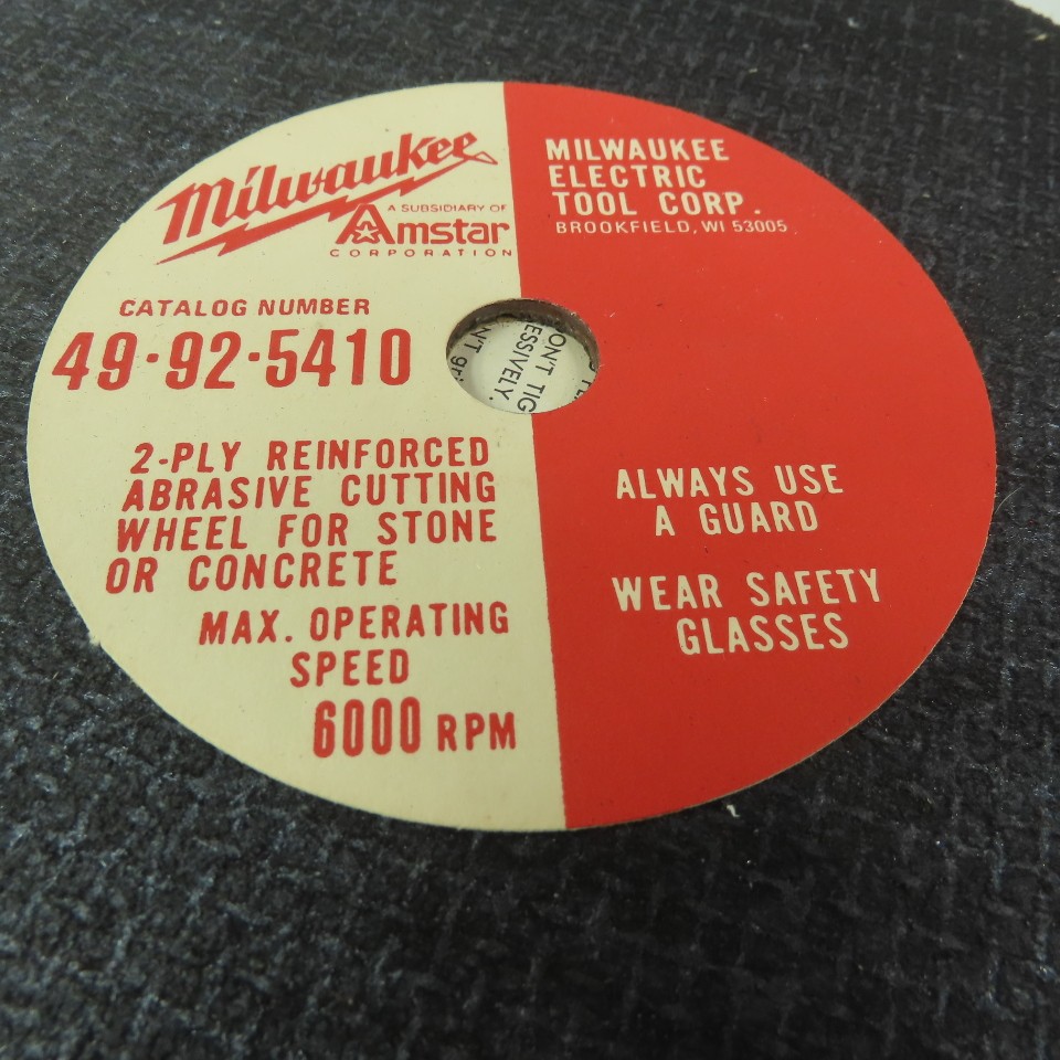 Milwaukee 49-92-5410 10-1/8″ Abrasive Cutoff Wheel For Masonry 3/4″ Arbor