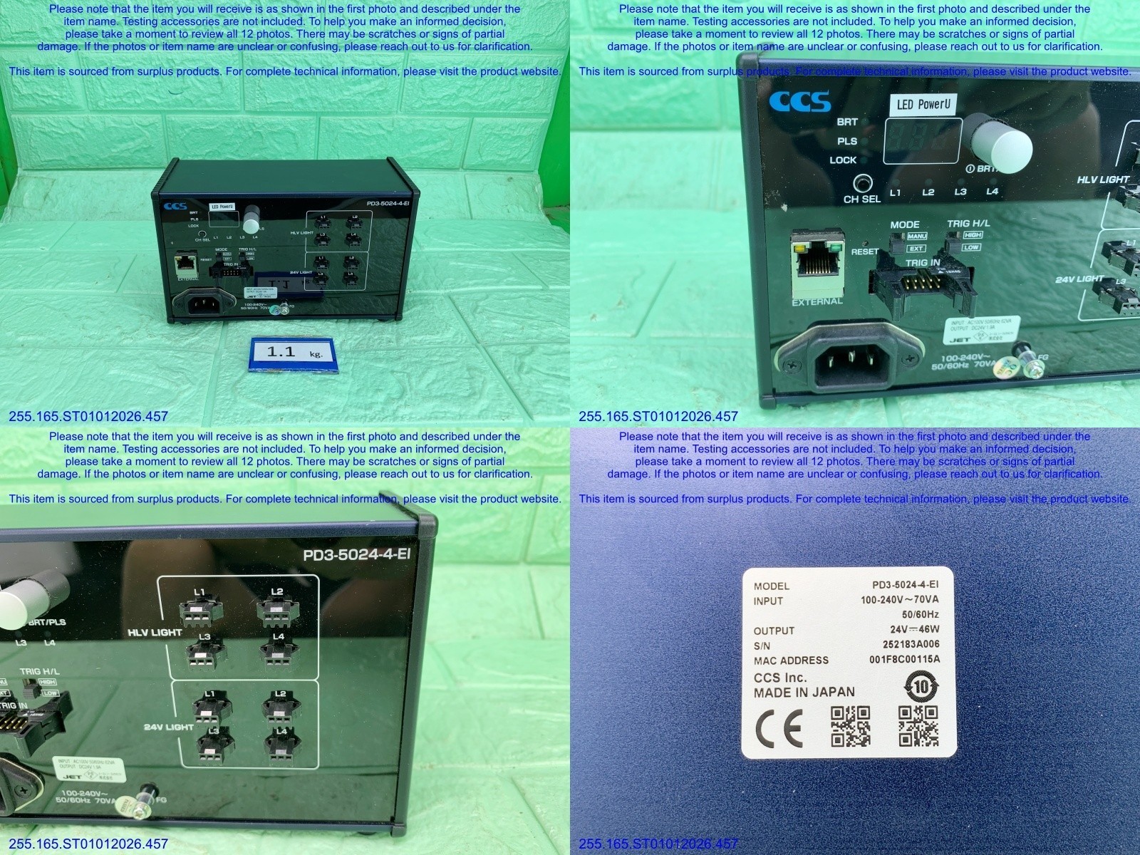 CCS PD3-5024-4-EI Control Unit MISSING LAMP as in photos, sn:9464, Tested, DHL