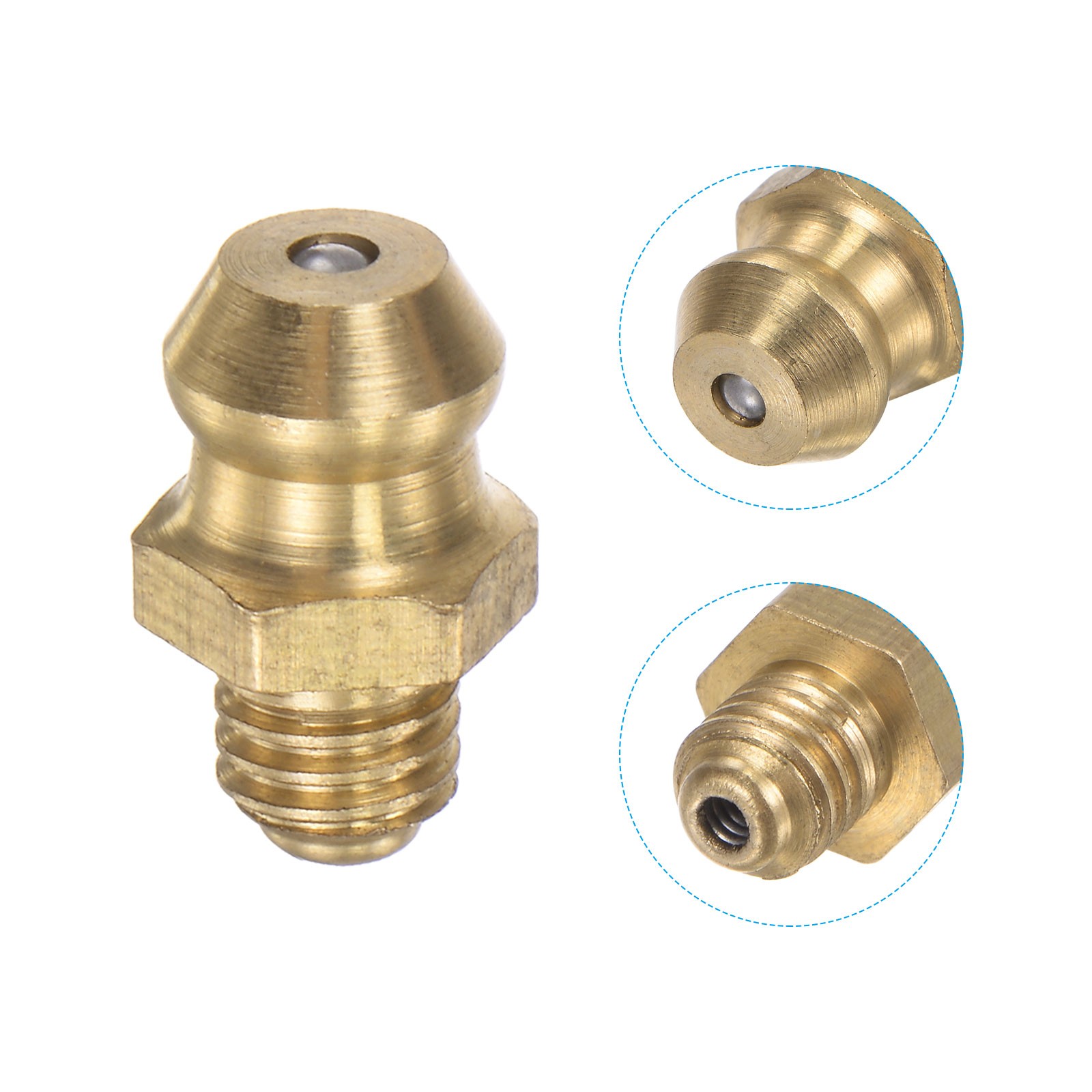 Brass Straight Hydraulic Grease Fitting Accessories M5 x 0.8mm Thread 20Pcs