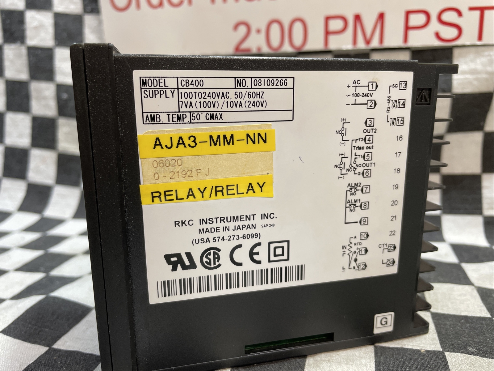 RKC CB400, TEMPERATURE CONTROLLER, AJA3-MM-NN, AJA3MMNN, SHIPSAMEDAY#1221P12