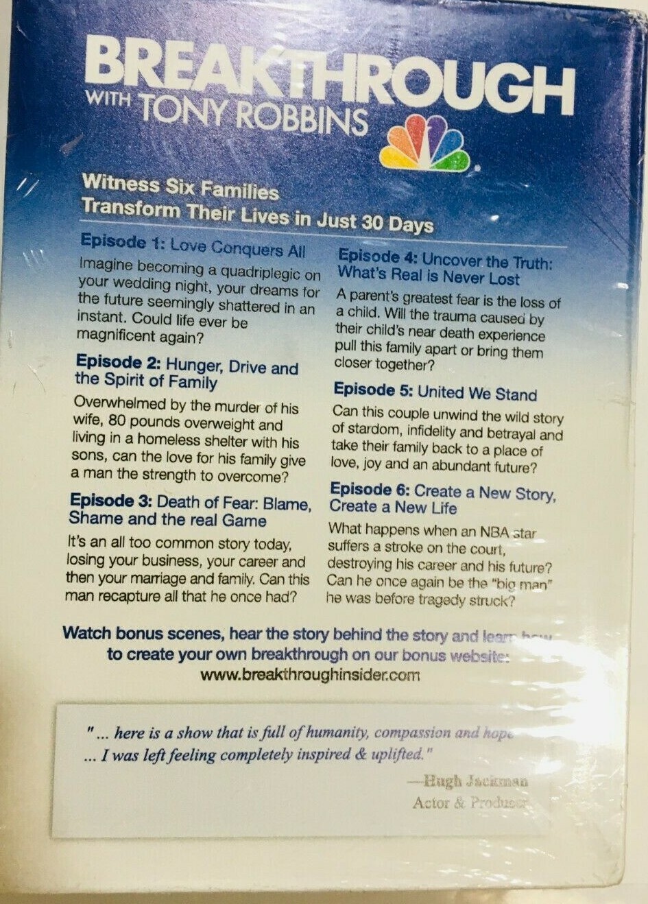 BREAKTHROUGH With Tony Robbins 6 DVD Box Set Episodes 1-6