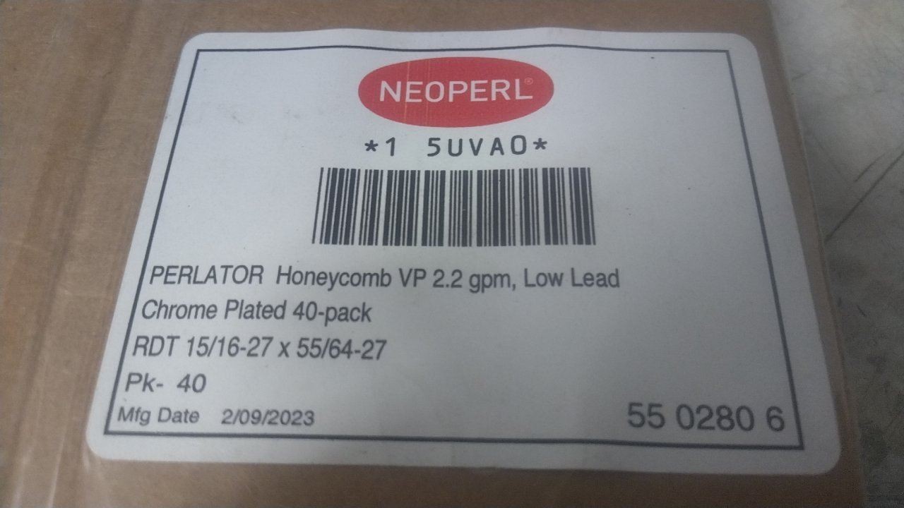 Neoperl 5502806 40 Pk 2.2 GPM Chrome Finish Aerated Outlet (BW)