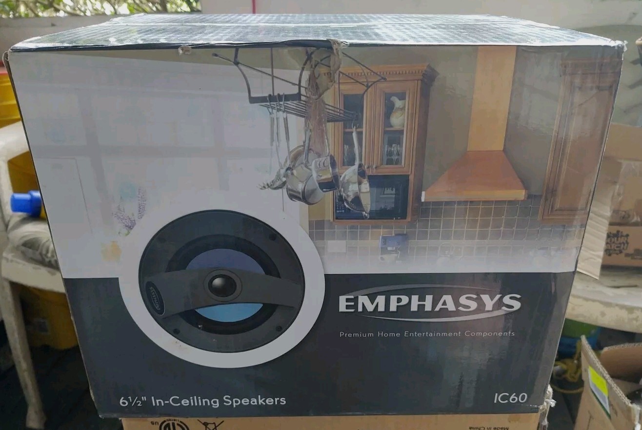(1 Pair) Emphasys IC60 6.5″ In-Ceiling Speakers. New In Box. FREE SHIPPING