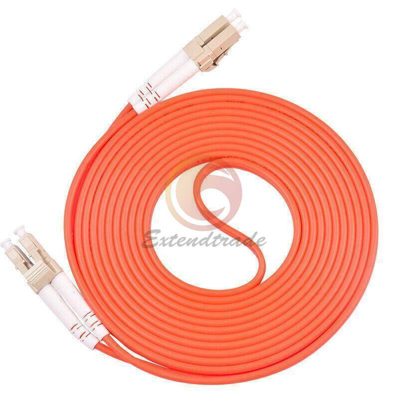 LC UPC to LC UPC Duplex 50/125 OM2 Multimode Fiber Optic Patch Cord Cable 100m