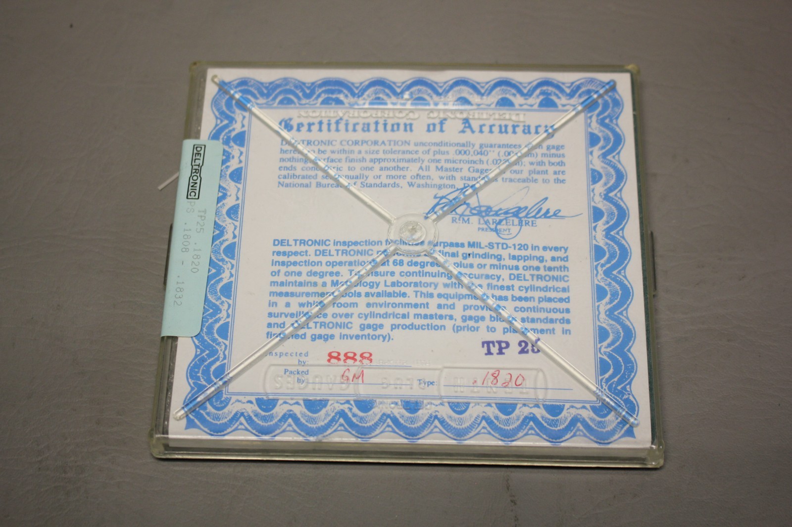NEW OLD STOCK DELTRONIC PIN GAGE SET TP25 .1820 .1808-.1832