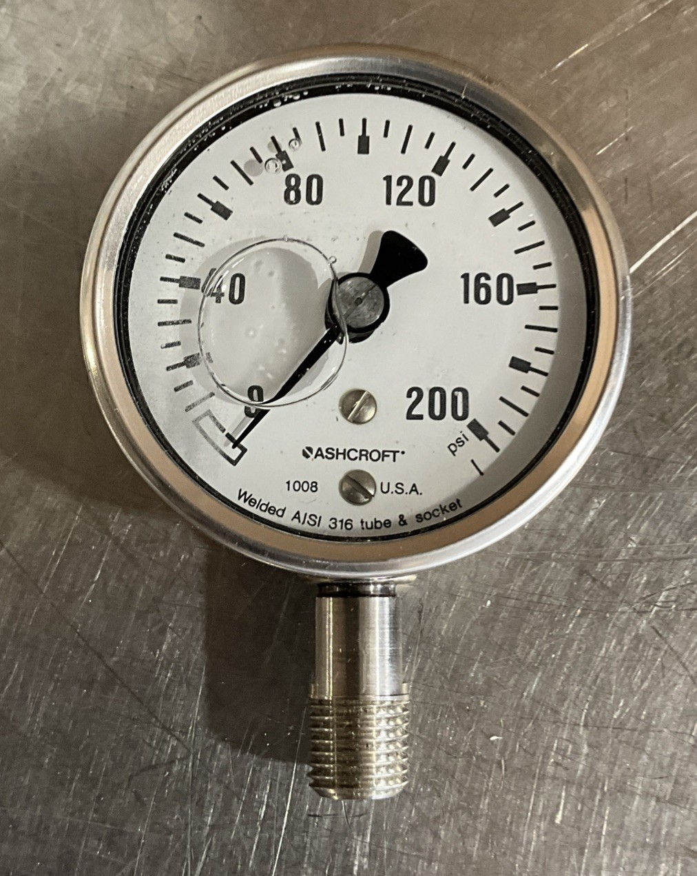 Ashcroft Gauge 200 Psi 1008 Welded AISI 316 Tube & Socket