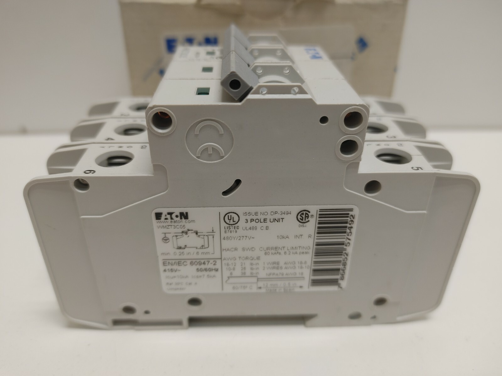 NEW OLD STOCK! EATON 5A 3-POLE 480Y/277V CIRCUIT BREAKER WMZT3C05
