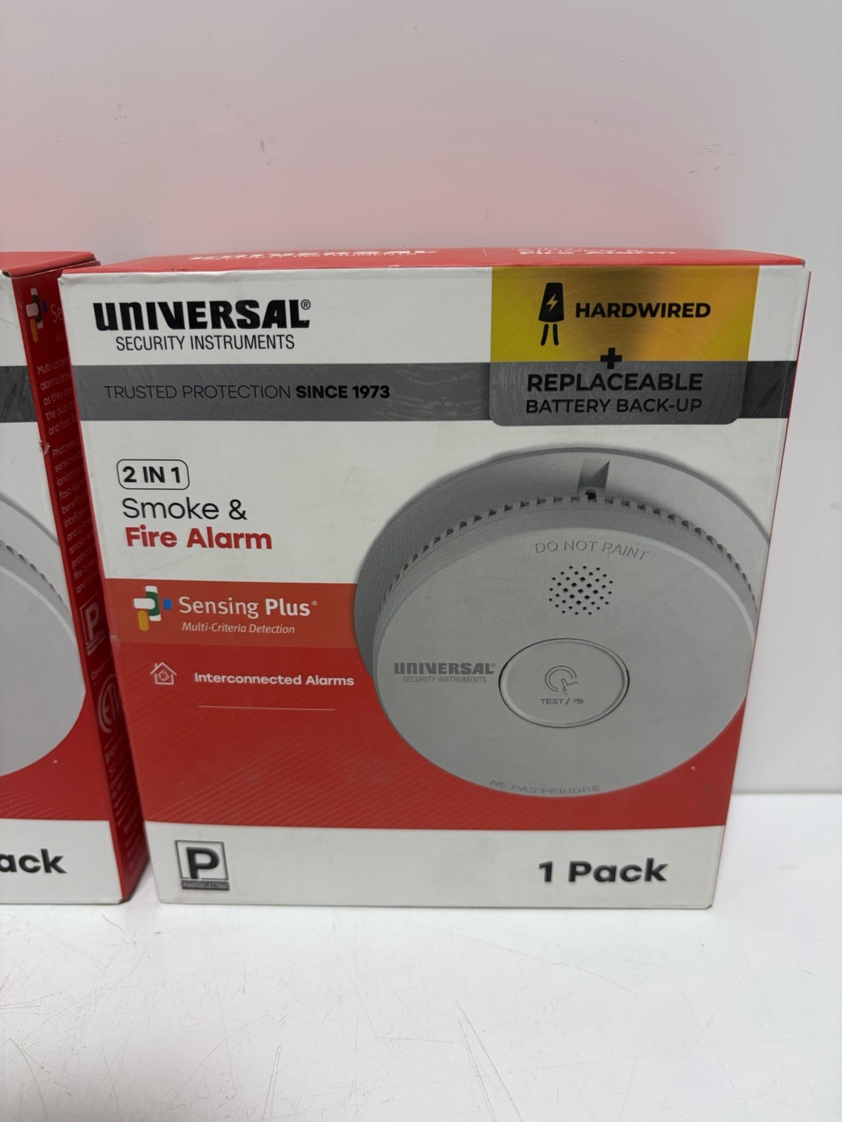 (2) USI Hardwired And 1-Yr Battery Backup Smoke Detector w/ Photoelectric Sensor