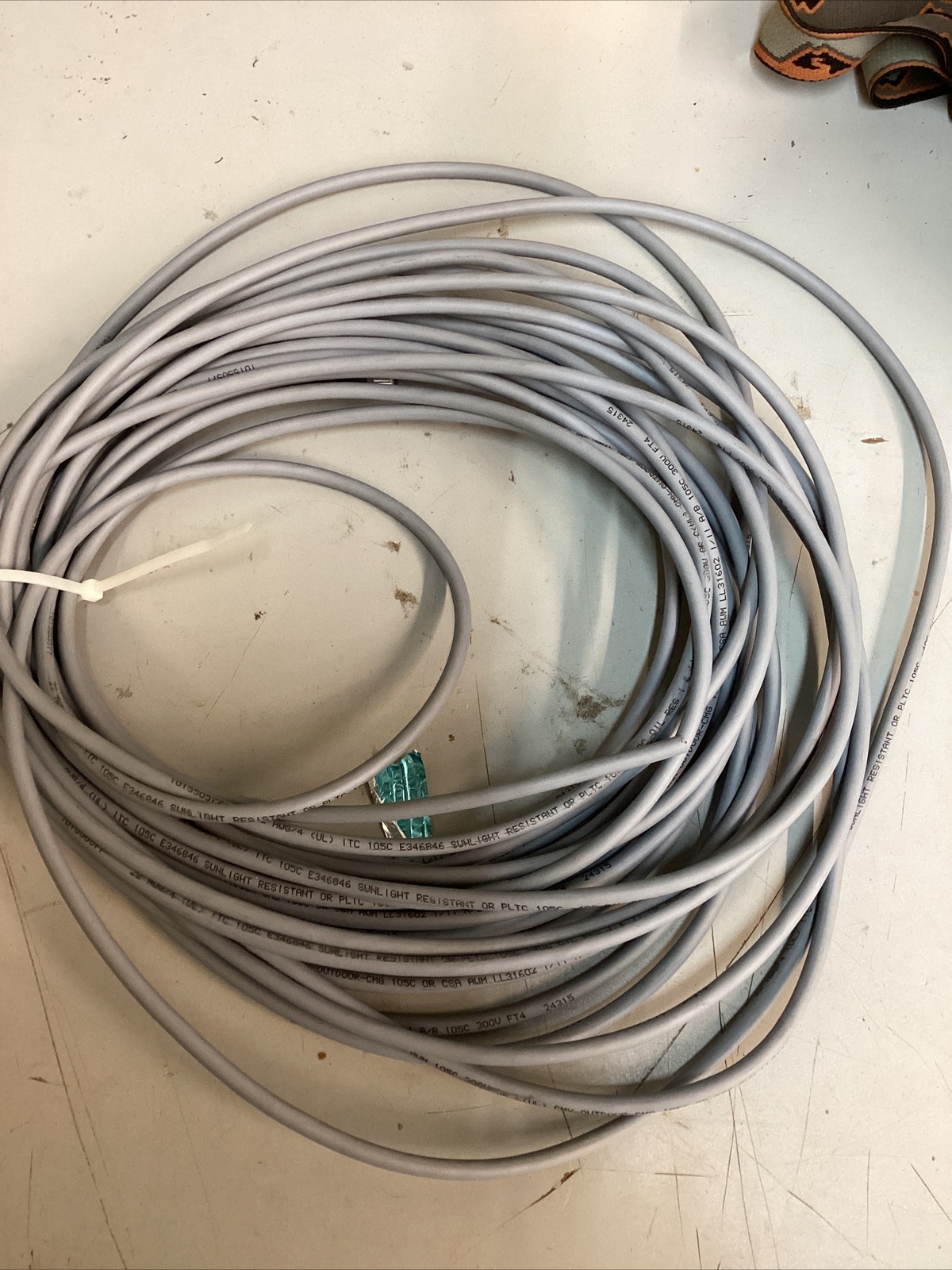 1lb. Roll Of TURCK LL31602 300V FT4 CORD Gray Oil Resistant