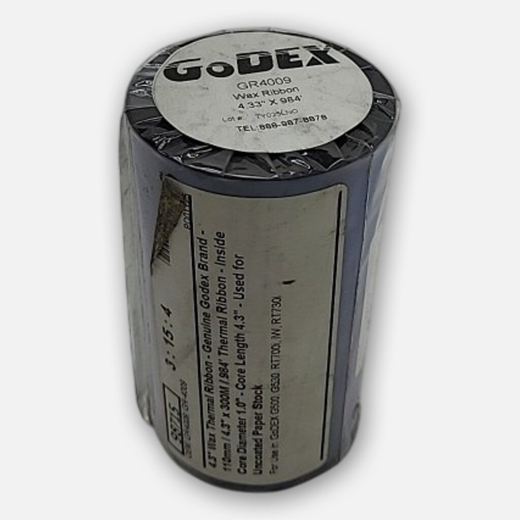 NEW GoDEX GR4009 THERMAL WAX RIBBON 4.33″ X 984′