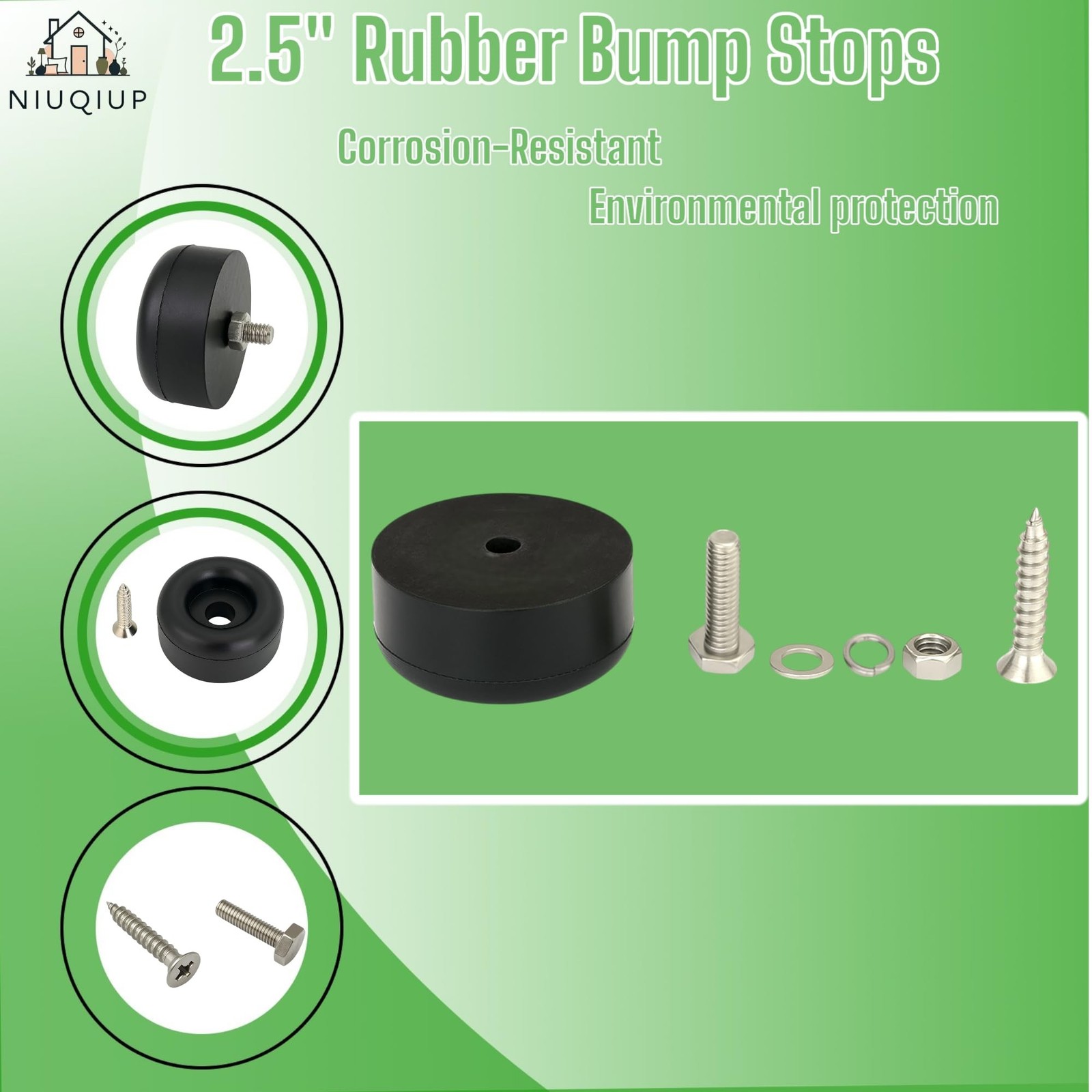 4 Pack 2.5″ Heavy Duty Rubber Bumpers for Trailer Ramp Doors & Truck Cargo – …