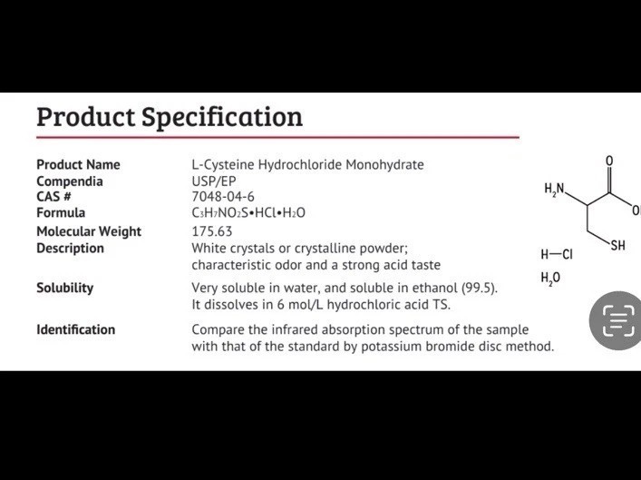 Xlnt Wellness L-Cysteine Hydrochloride Monohydrate, 16 Ounce/1 Pound