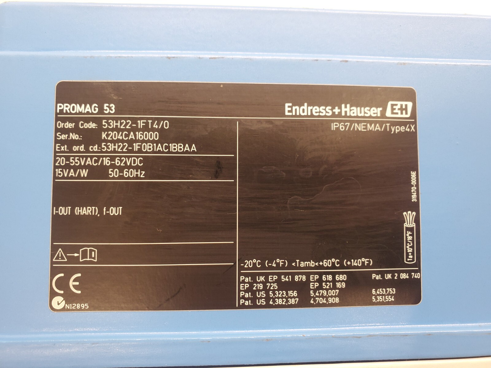 GUARANTEED! ENDRESS + HAUSER PROMAG 53 FLOWMETER 53H22-1FT4/0