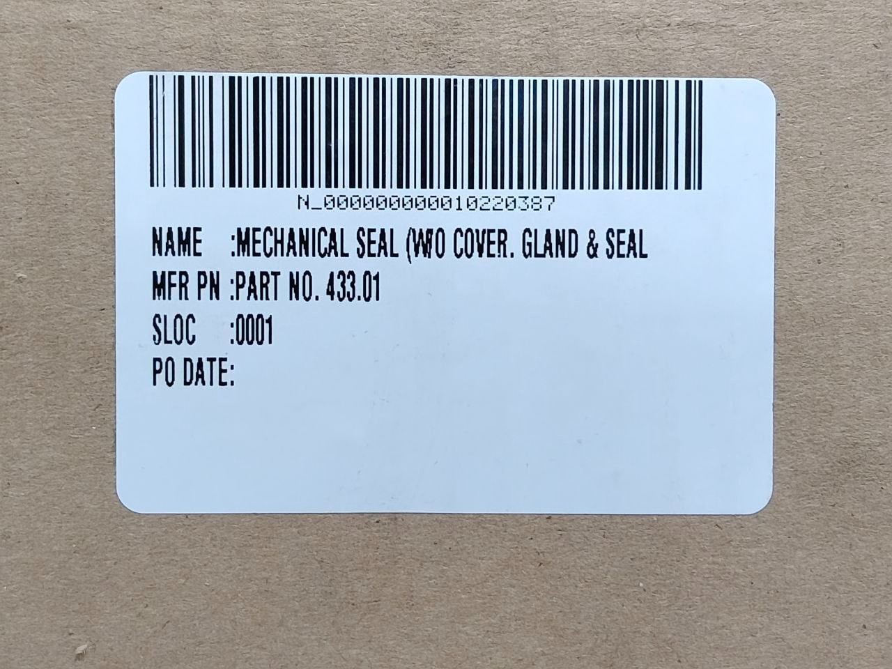 Sulzer Pump Seal 433.01 for MC 80-260/9 Mechanical Seal Set Part No 433.01