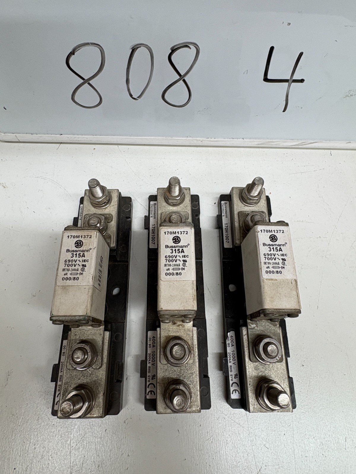 3 Pack – BUSSMANN 170H1007 400A 1000V 200KA RMS With 315A Fuse 170M1372