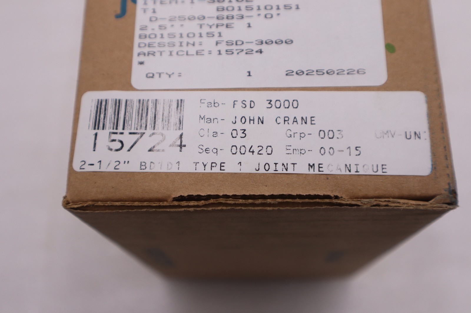 John Crane FSD-3000/ FSD3000 2.5″ TYPE 1 Assembly – NEW IN BOX – STOCK GF470A
