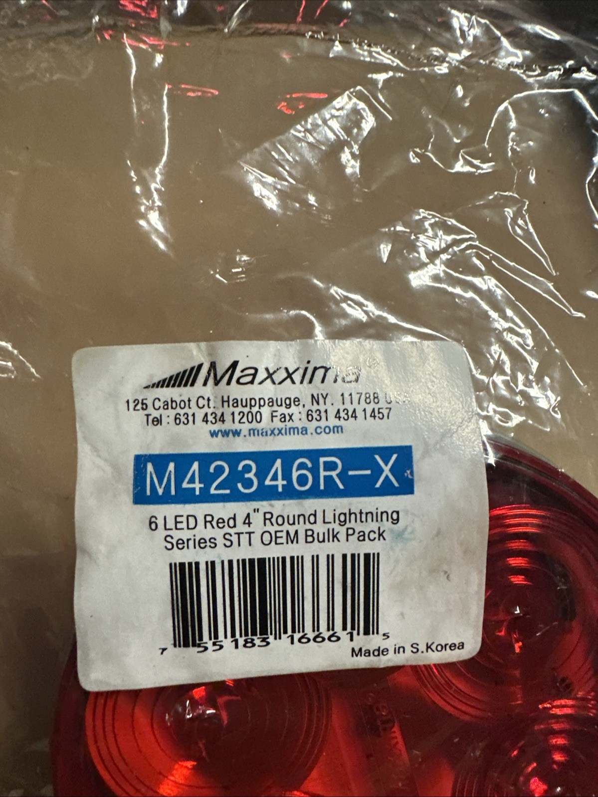 Maxxima M42346r-x Stop/Turn/Tail,4In,6 Led,Round,Red