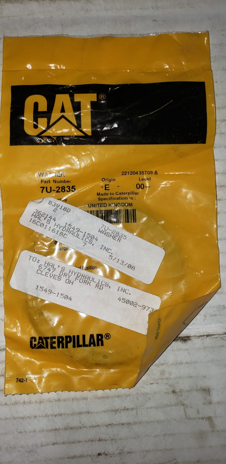 7U2835 THRUST WASHER NEW SURPLUS