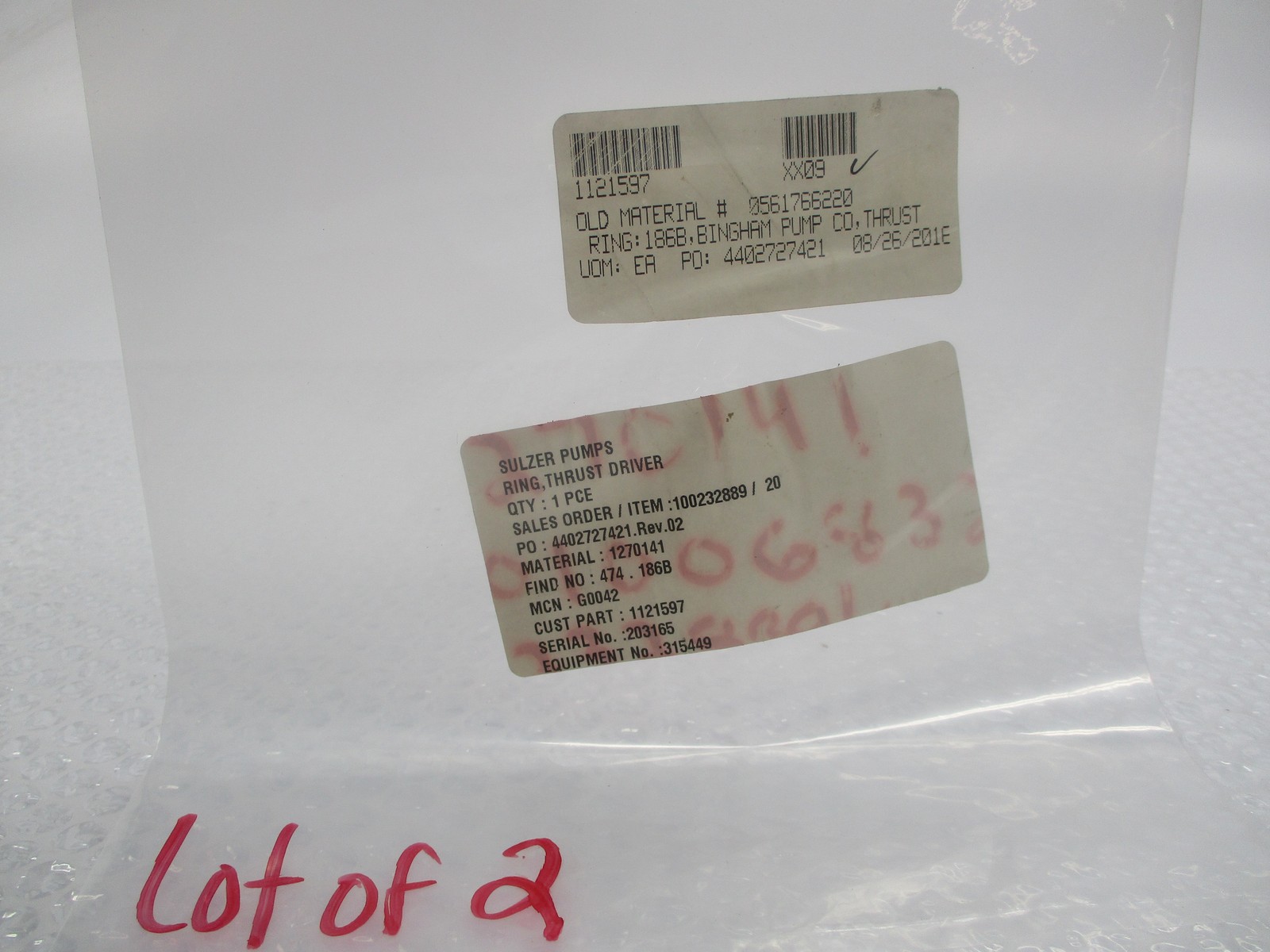 SULZER PUMPS 1270141 G0042 THRUST DRIVER RING LOT OF 2 NSNP