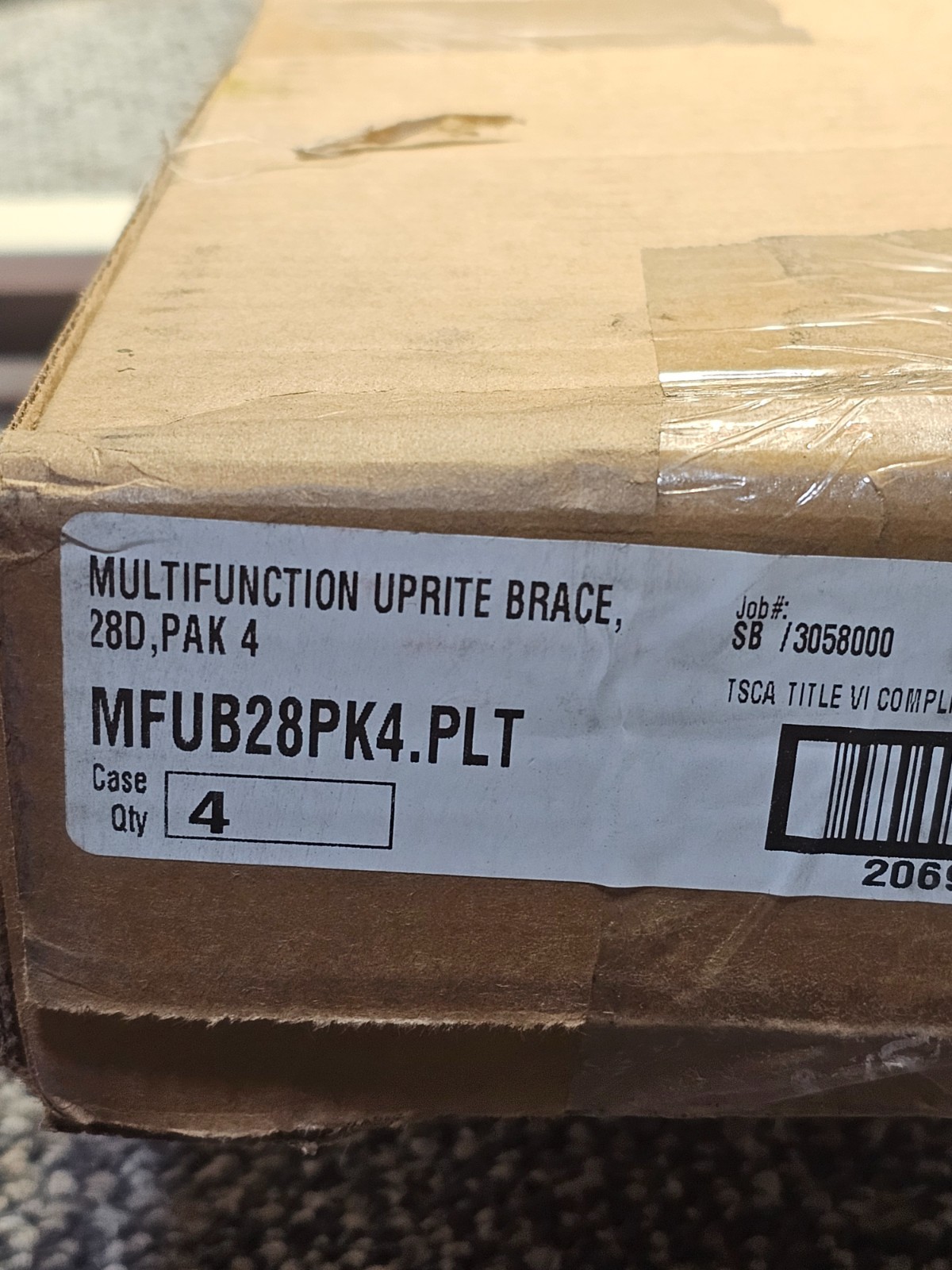 (QTY 4) Lozier MFUB28PK4.PLT Multi-Function Uprite Brace 28″ D Platinum Finish