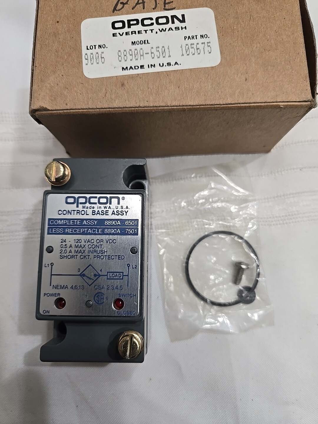 Eaton Cutler Hammer Opcon 8890A-6501 Includes 8890A-7502 Base NEW In Box