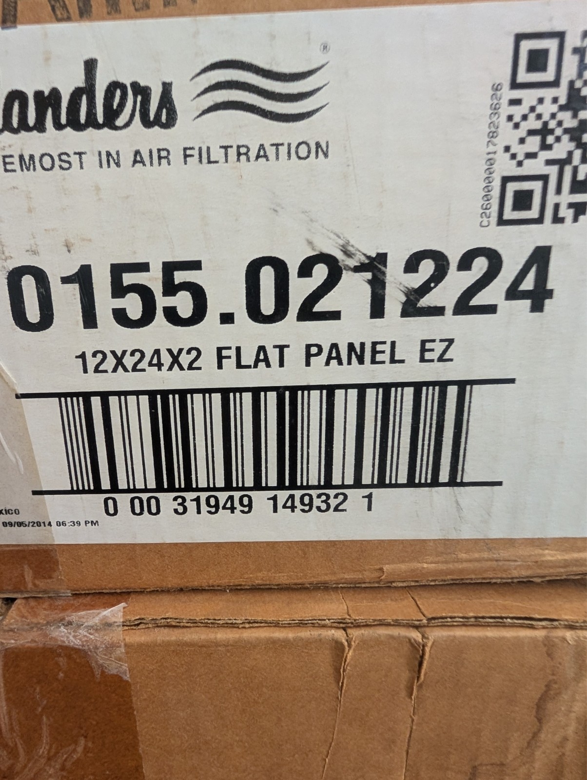 air filter 12x24x2 aaf flanders flat panel EZ 10155.021224