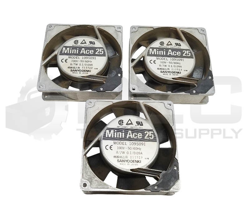 LOT OF 3 SANYO DENKI 109S091 MINI ACE 25 FAN 100V~50/60Hz 8/7W 0.1/0.09A
