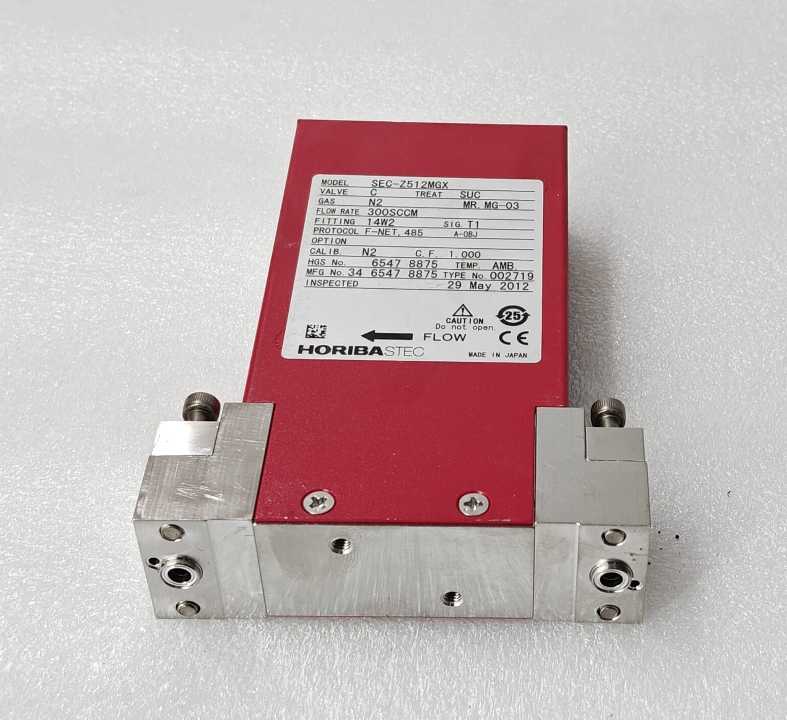 HORIBASTEC SEC-Z512MGX 300SCCM N2 VALVE C MR. MG -03 MASS FLOW CONTROLLER