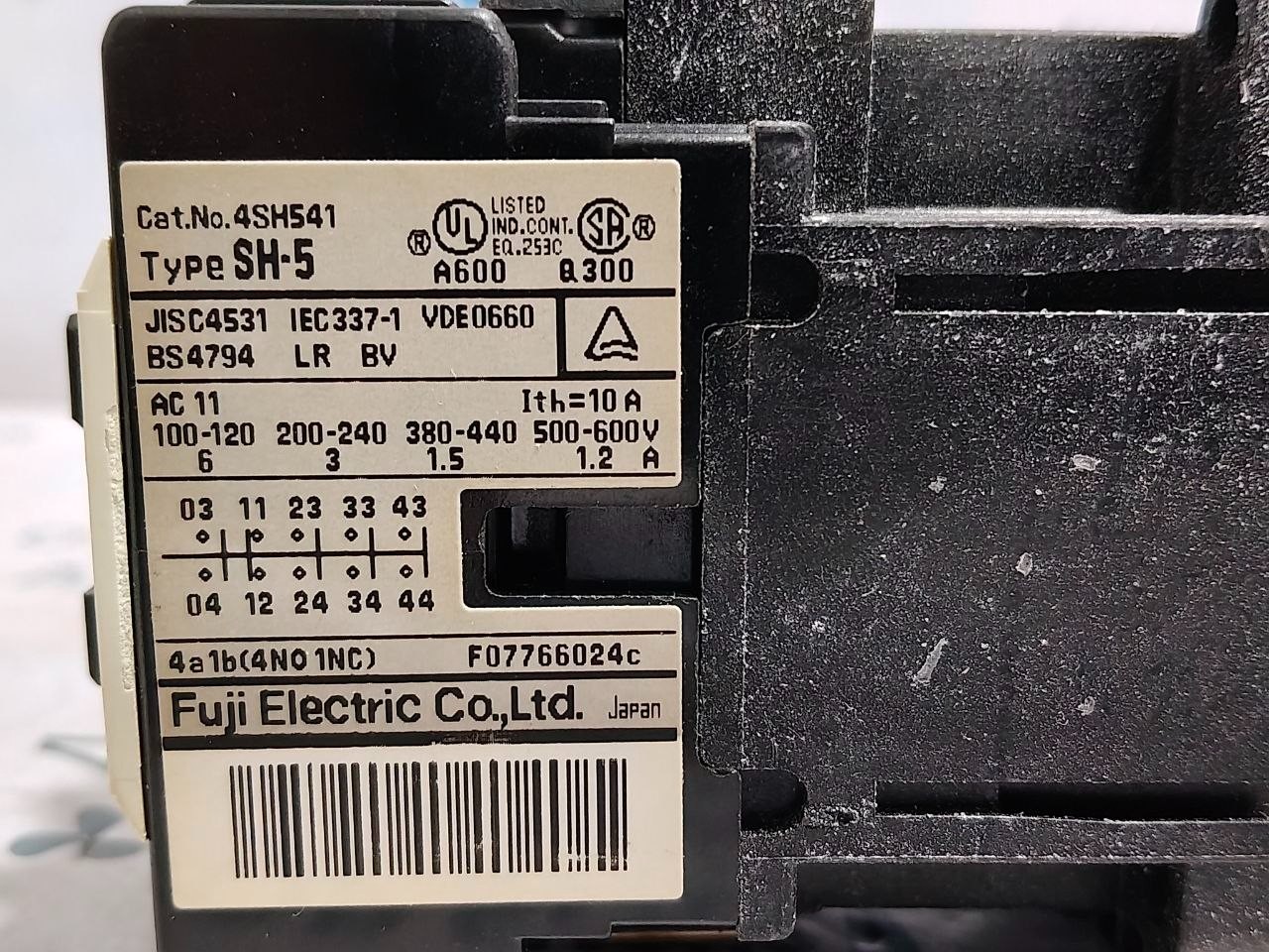 Fuji Electric SH-5 Contactor 100V 50Hz 100-110V 60Hz 10A (Unused New)
