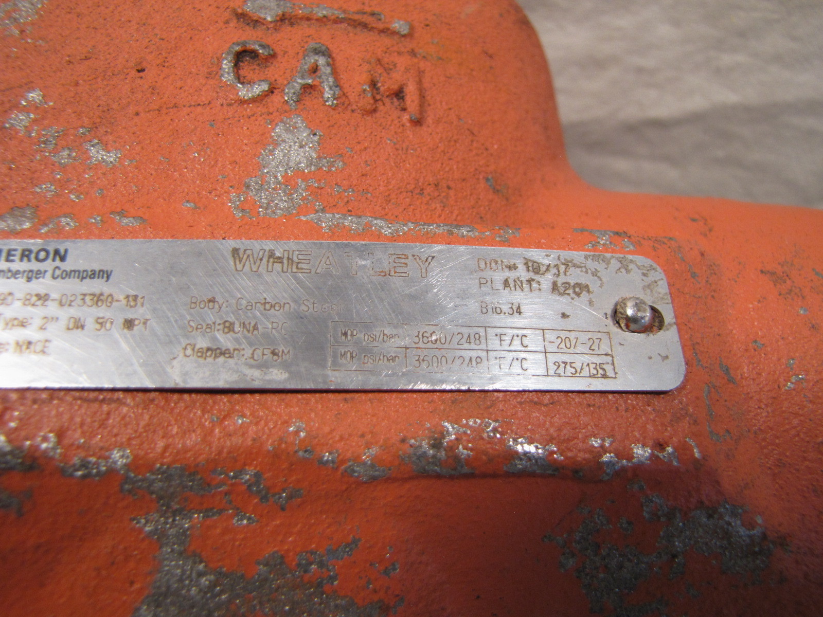 Cameron Wheatley 9D-822-023360-131 2″ Swing Check Valve NEW