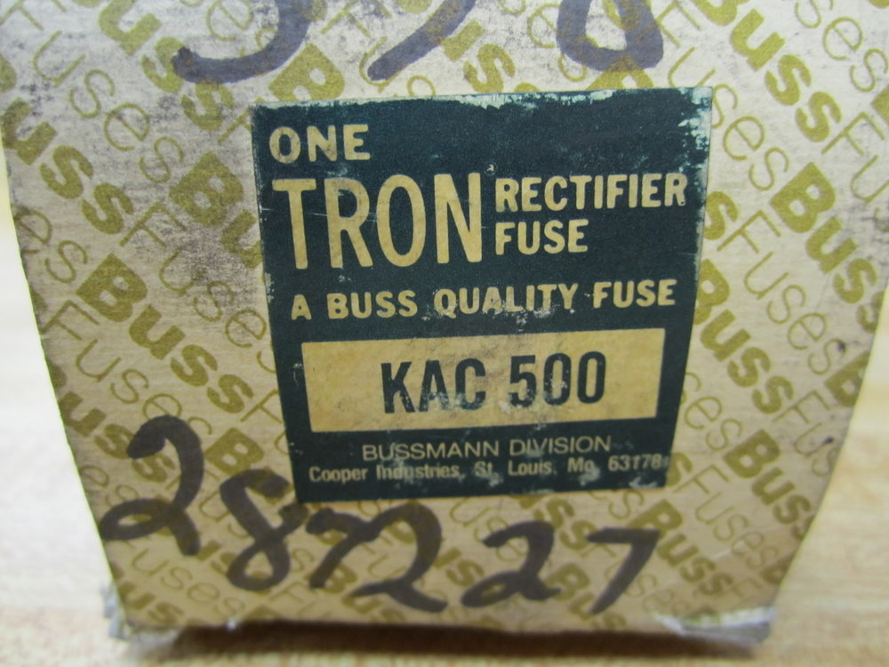 Bussmann KAC 500 KAC500 Rectifier Fuse Tron (Pack of 6)