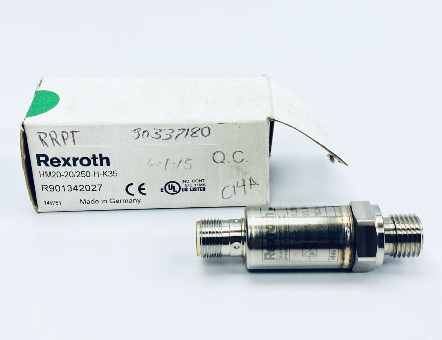 UNUSED REXROTH R901342027 PRESSURE TRANDSDUCER SENSOR 0-250BAR HM20-20/250-H-K35