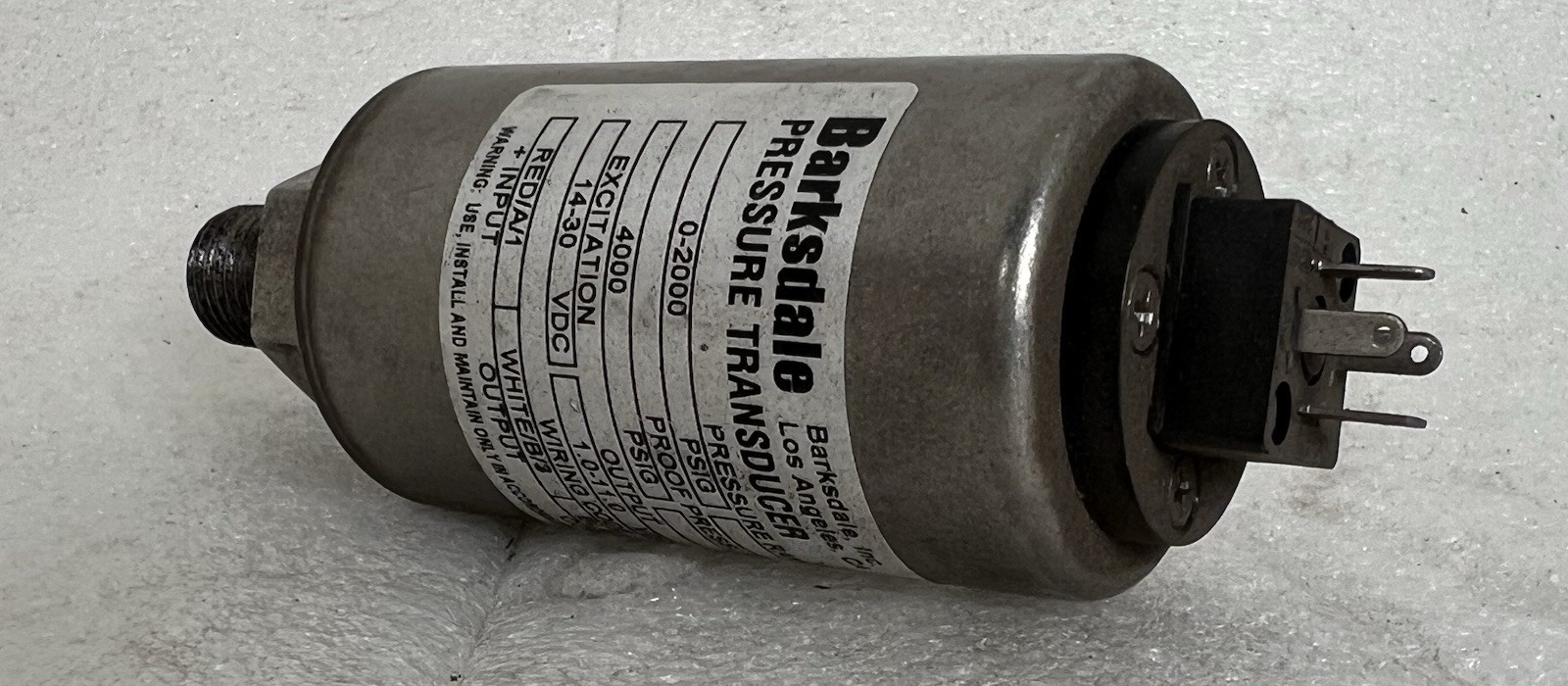 Barksdale Pressure Transducer 426H4-12 New 0-2000 PSIG 0-138 Bar Quick Ship