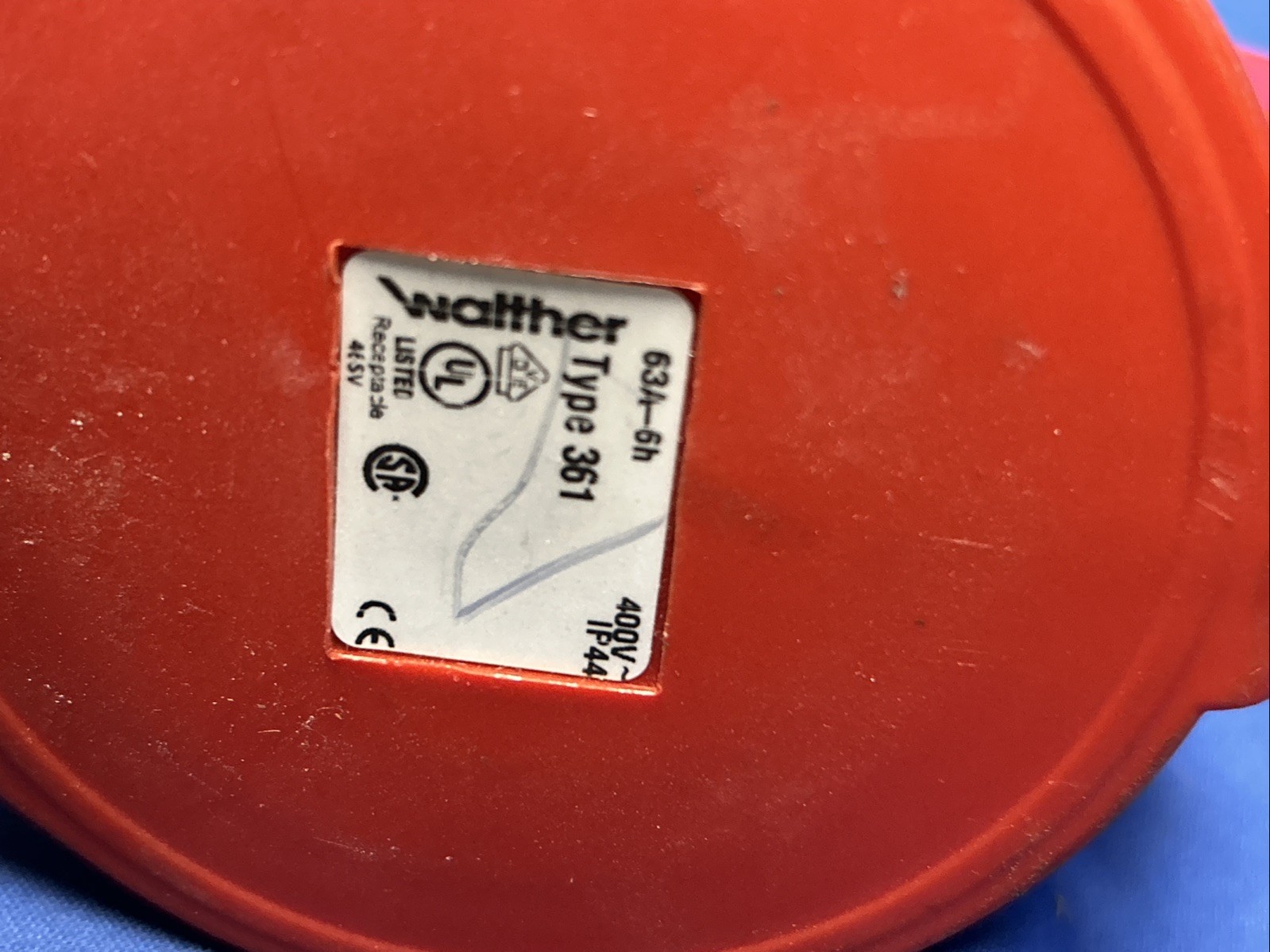 WALTHER Type 361 63A-6h 63A 400V IP44 Female Plug Receptacle