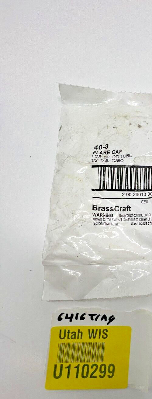 (QTY 30) Brasscraft 1/2″ Brass Forged Flare Cap 40–8