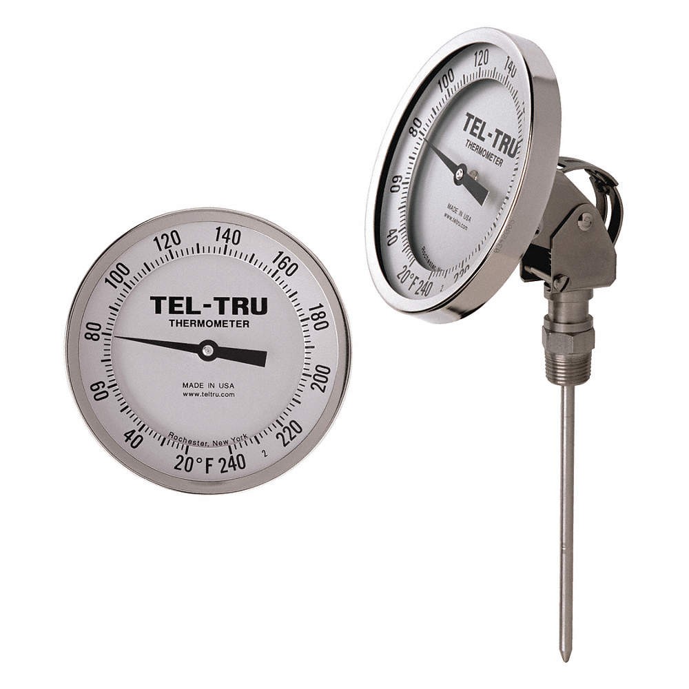 TEL-TRU AA575R-0665 Analog Dial Thermometer,Stem 6″ L 460W64