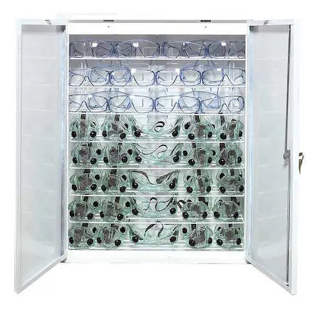 Sellstrom S90494 Eyewear Germicidal Cabinet, Case With Door, Steel, 32 In H X