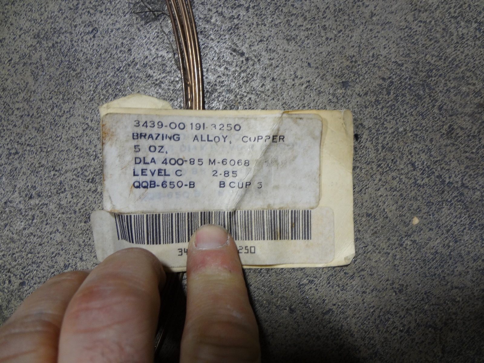 15 % silver brazing copper alloy welding stock rod AWS A5.8 0.093 dia 5 onces